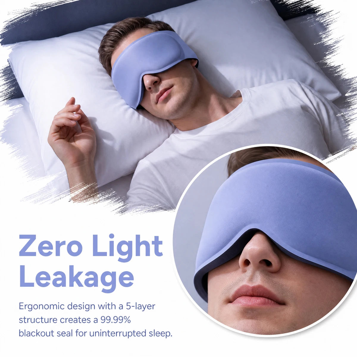 Sleep Eye Mask, 3D contour design with gravity beads inside, weighted Eye Mask 100% light blocking, relieving eye fatigue