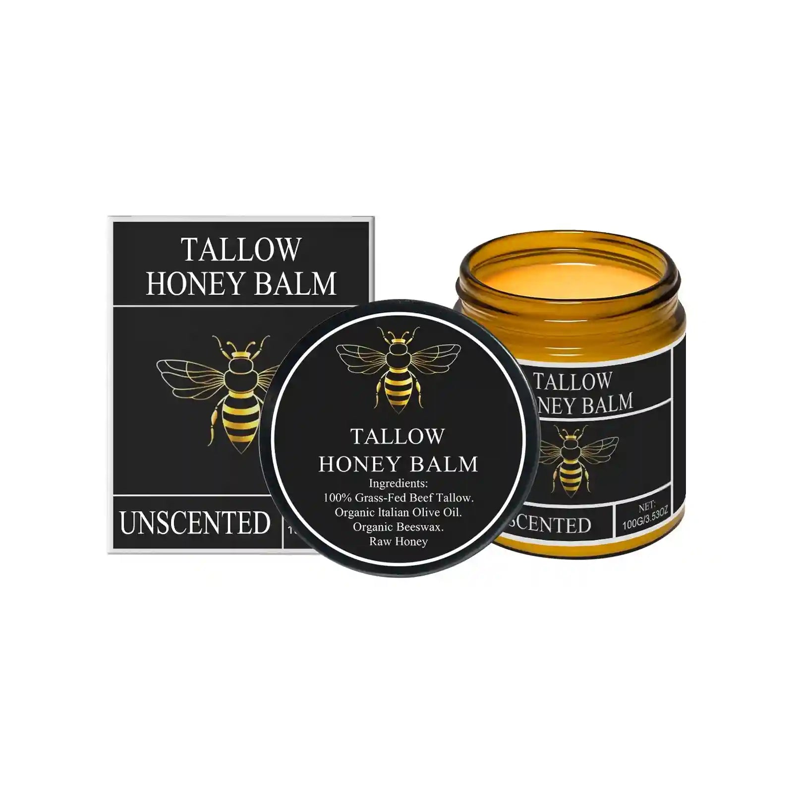 Beef Tallow and Honey Lip Treatment - 100g Moisturizing Balm Lip Care 100g Tidesmit