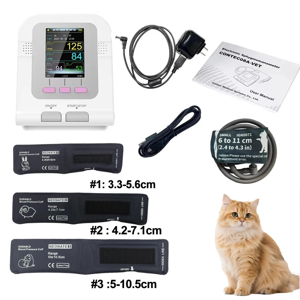 CONTEC08A Vet Use Electronic Sphygmomanometer Digital Blood Pressure Veterinary Vet Use Monitor Pets Dog Cat Horse Etc