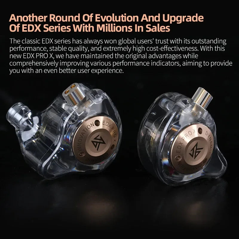 KZ EDX Pro X In-Ear Monitors | Dynamic Bass HiFi Earbuds | Tidesmit Tidesmit
