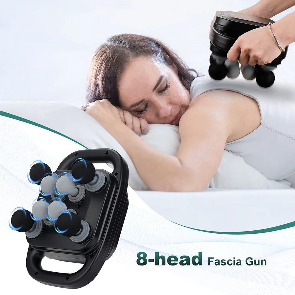 Fascia Gun Deep Tissue Massager - 8 Massage Heads | Tidesmit Fascia Gun Tidesmit