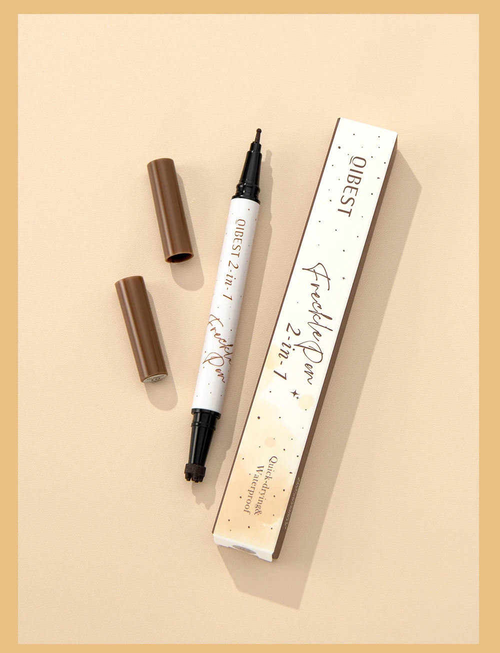Tidesmit QIBEST double-end freckle stamp pen for natural brown faux freckle makeup application