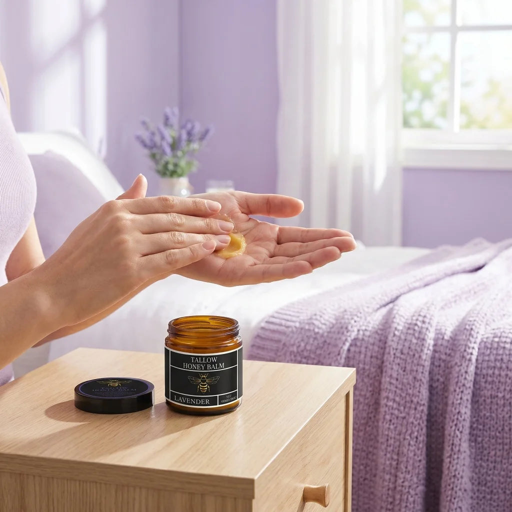 Tallow Honey Balm Grass-Fed Beef Tallow Raw Honey Moisturizing Skin Balm 3 Scents Citrus Lavender Unscented Face Body Care