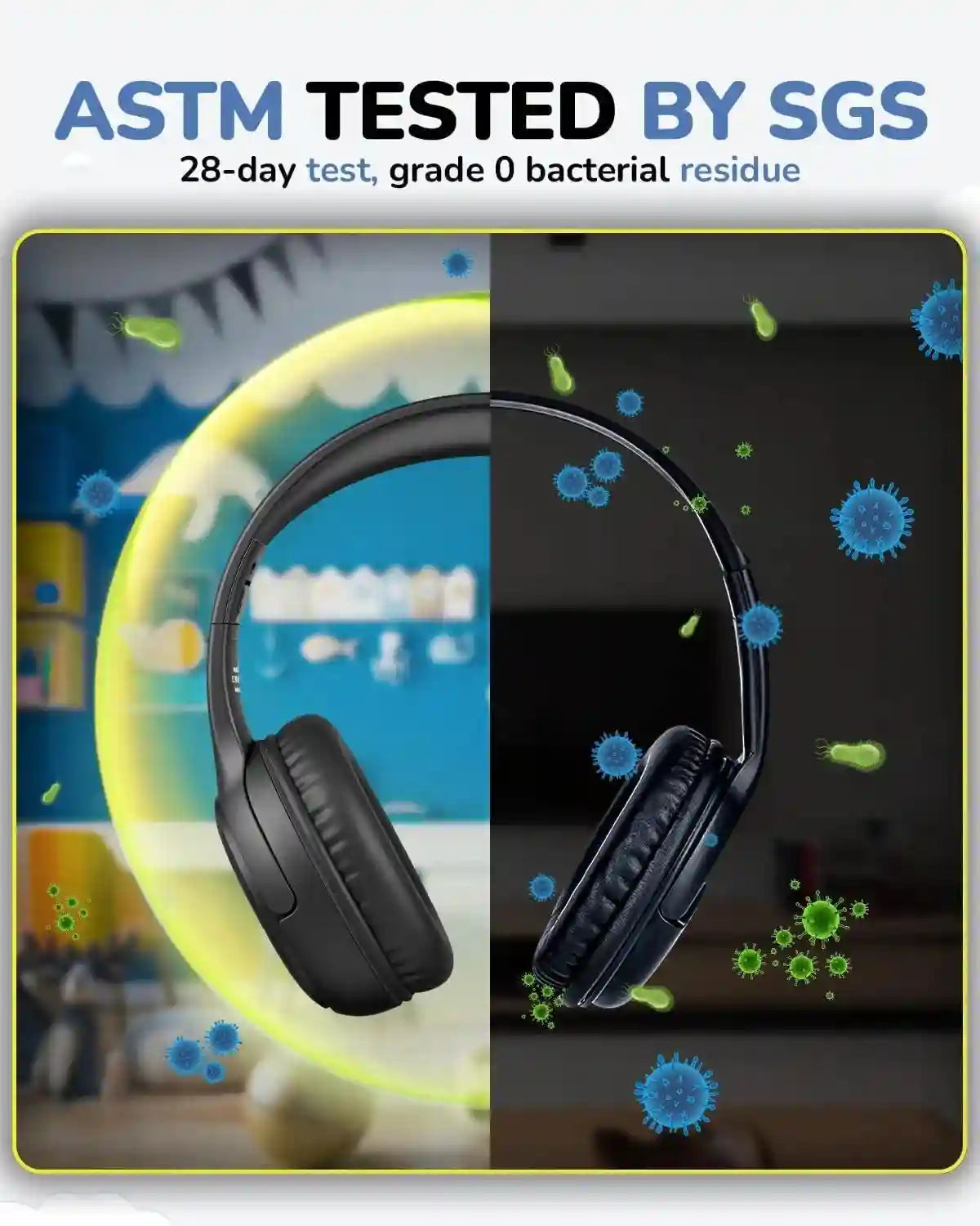 Kids Wired Headphones with Microphone - Foldable Over-Ear Tidesmit Tidesmit