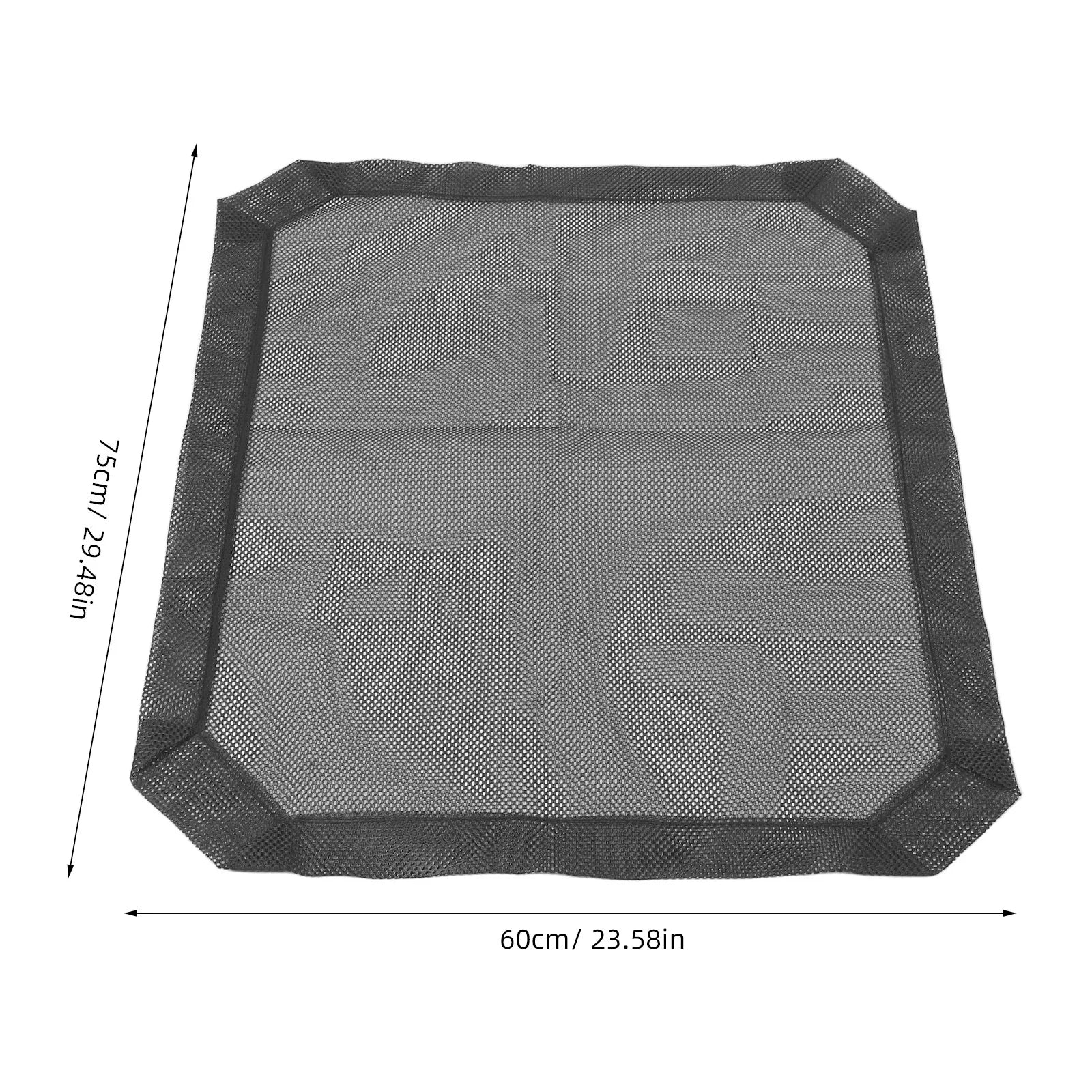 Breathable, washable grey mesh replacement cover for elevated dog and cat beds, 75x60cm, for cool indoor/outdoor rest.