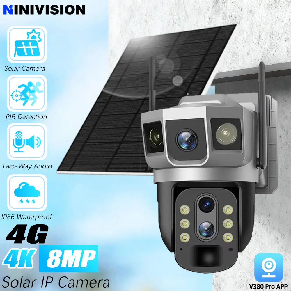 5MP EseeCloud Wireless Solar Outdoor Wireless PTZ Camera Built-in Battery 365 Days Standby Surveillance Camera With Solar Panel