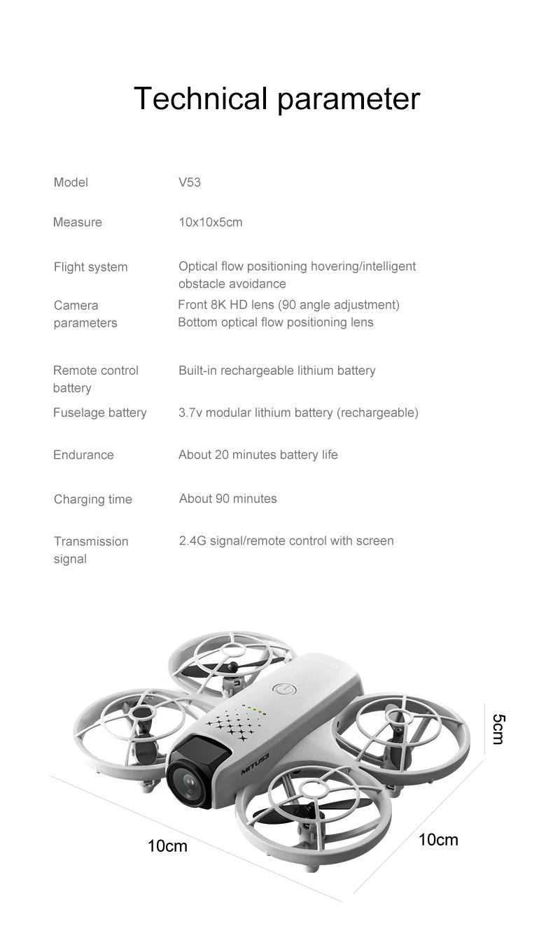 GPS Drone with 8K Camera - Foldable Aerial Quadcopter by Tidesmit Tidesmit