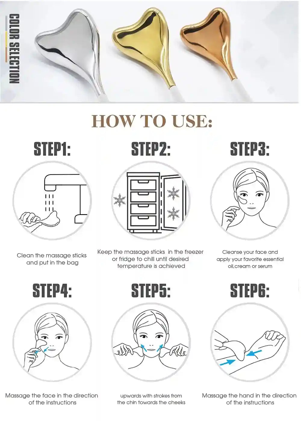 Tidesmit Stainless Steel Cooling Ice Globes for Facial Puffiness Relief Eye Massage Instrument Tidesmit