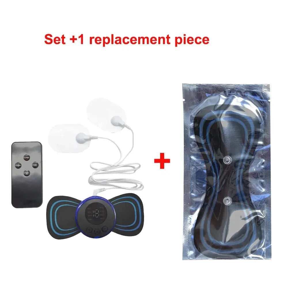 Portable Neck Massager with Remote - 8 Pulse Modes for Stress Relief Relaxation Treatment set B Tidesmit