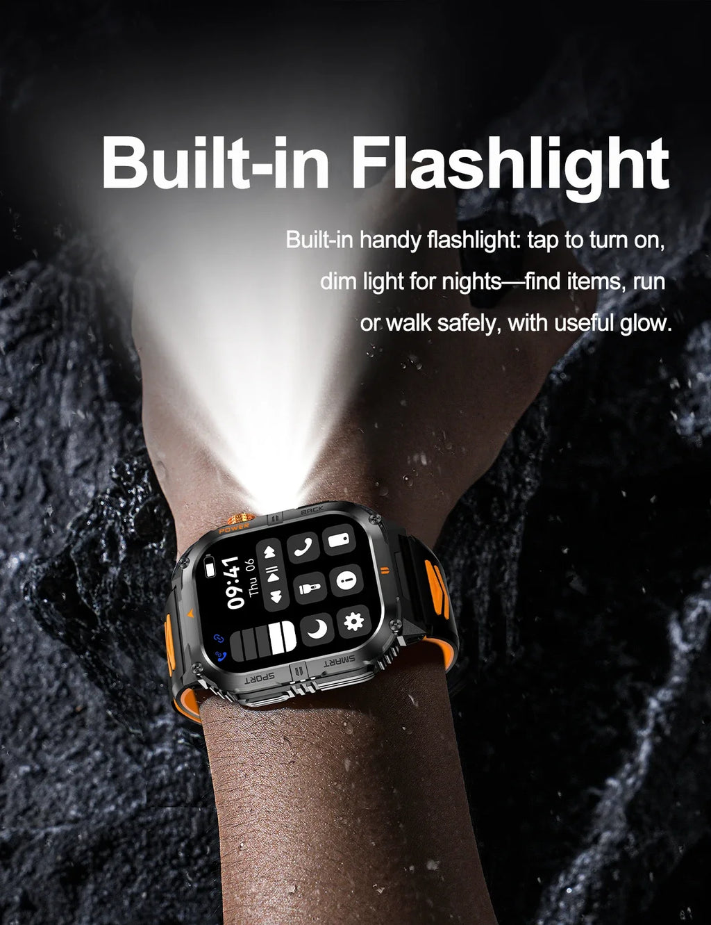 Hot Sell Gifts 2026 New Military SmartWatch Men Outdoor Sports IP68 Waterproof  LED Bluetooth Call Health Monitoring Men Women