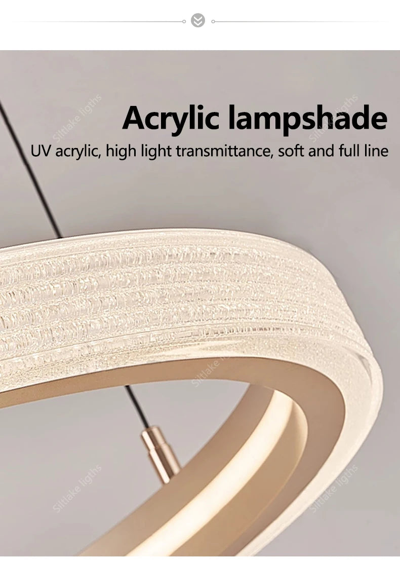 Modern Round LED Ring Light – Adjustable Minimalist Pendant 40-80cm Tidesmit