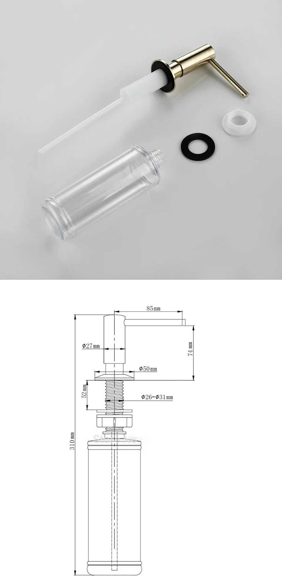 Gunmetal Liquid Soap Dispenser Plastic Bottle The 360 Degree Swivel Head Kitchen Installed In Sink Is Convenient And Simple