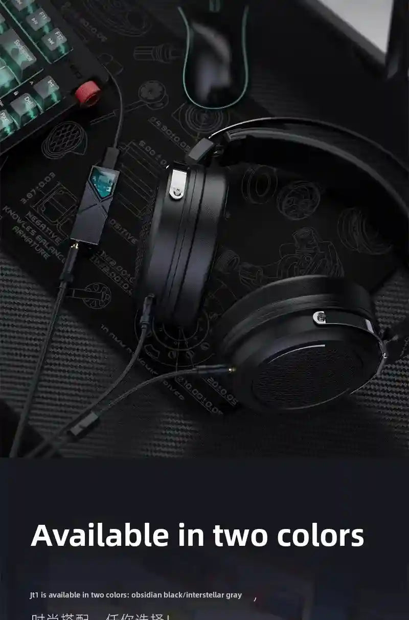 FiiO JT1 Over-Ear Headphones with 50mm Dynamic Drivers for HiFi Audio Tidesmit