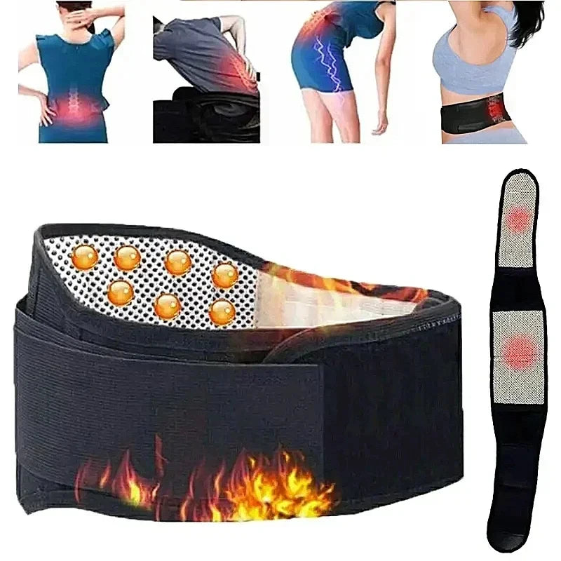 Back Massage Belt with 20 Magnets - Adjustable Waist Support (Black) Back Massage Instrument Tidesmit