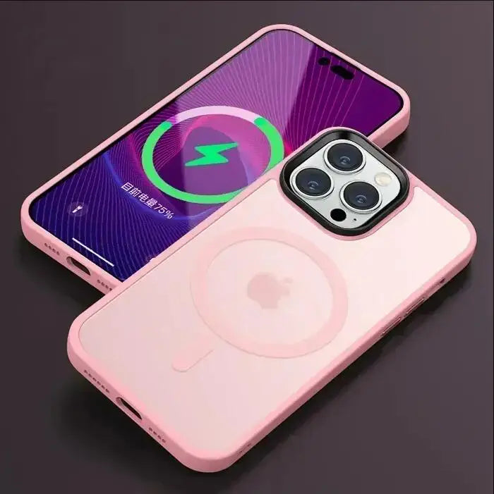 Magnetic iPhone Case with Wireless Charging & Military-Grade Drop Protection Pink Tidesmit