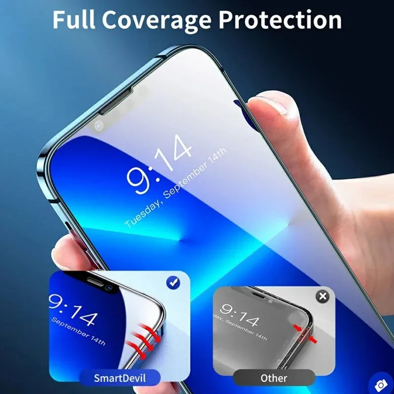iPhone Screen Protector 2 Pack - 9H Tempered Glass HD Clear Film Tidesmit