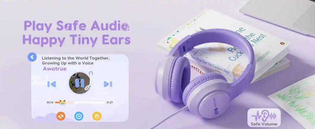 Kids Wired Headphones - Stereo Sound & Durable 3.5mm Plug Tidesmit