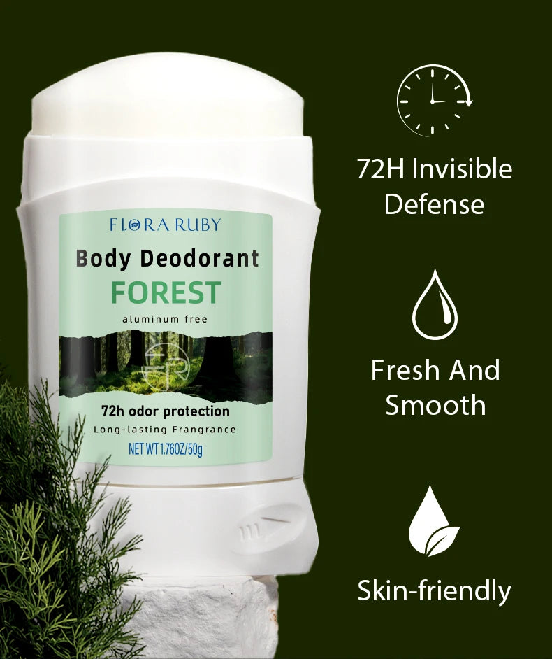 Tidesmit 50g aluminum-free floral deodorant stick for women, a natural body odor remover and antiperspirant.