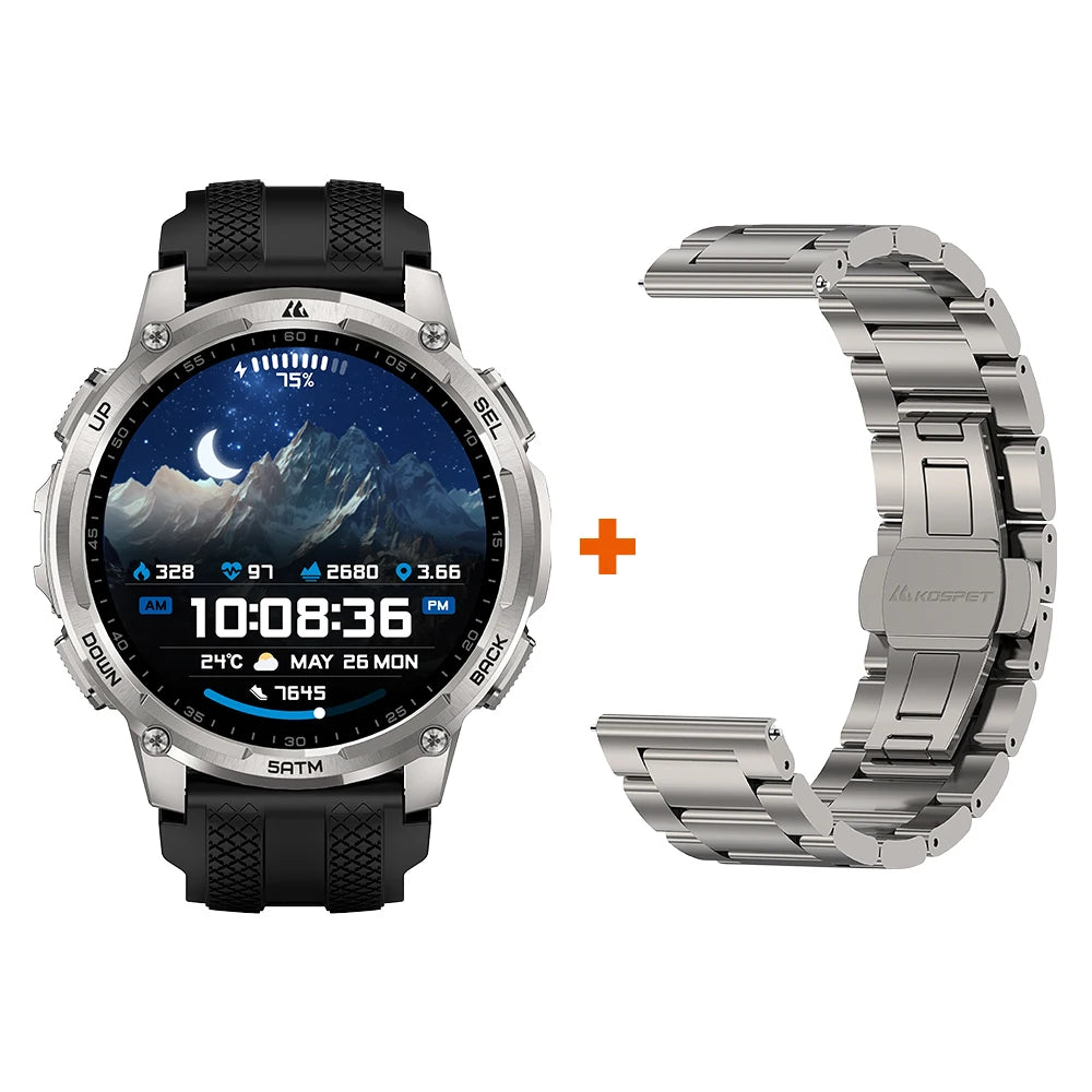 KOSPET TANK M4C Smartwatch for Men Tactical Outdoor Watch with Walkie-Talkie & GPS Military-Grade Durability 5ATM Waterproof