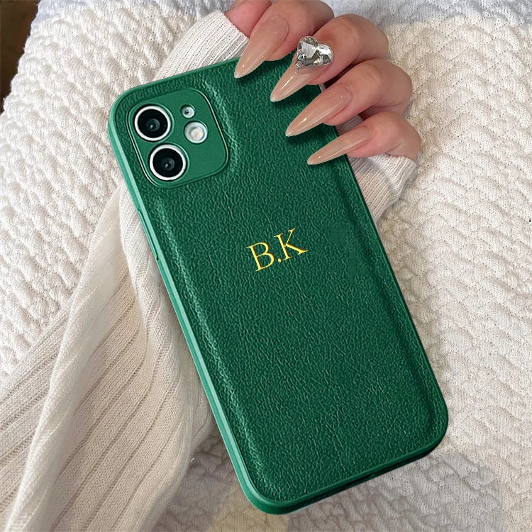 Personalised iPhone Case: Custom Initial Slim Fit Cover with Drop Protection Dark Green Tidesmit