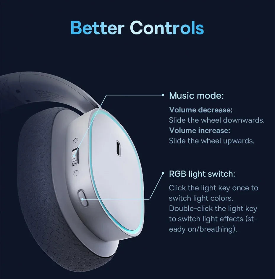 Wireless Gaming Headset 2.4G Bluetooth RGB by Tidesmit Tidesmit