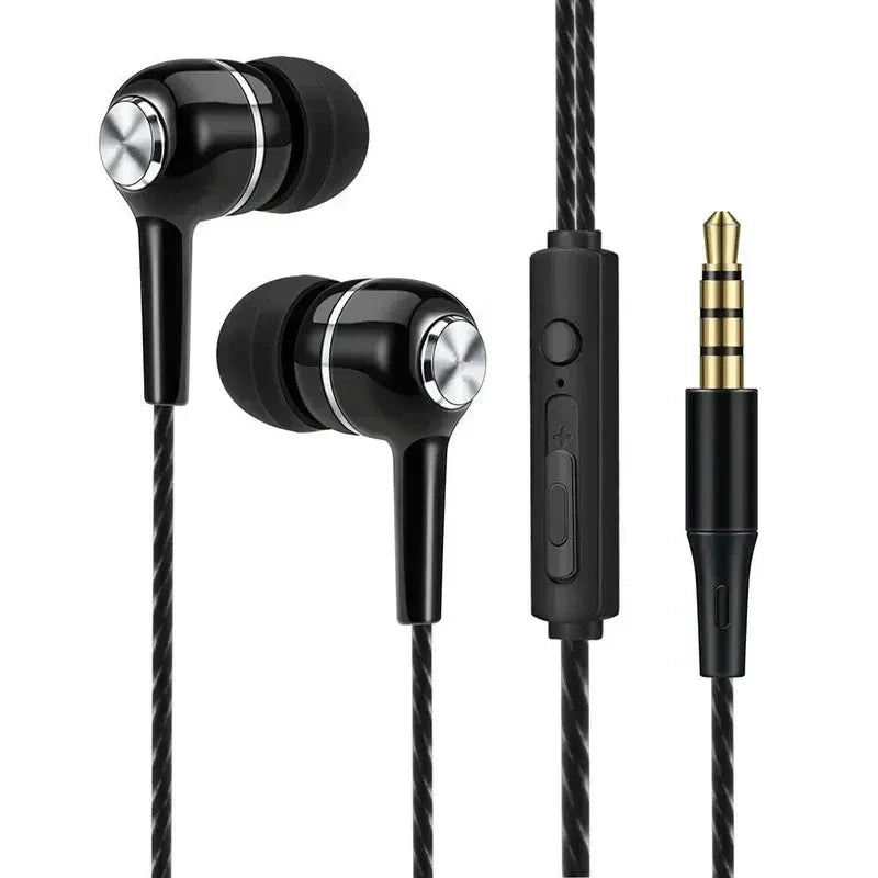 Wired HiFi Bass Earbuds with Microphone - Tidesmit 4-Color Series Black Tidesmit
