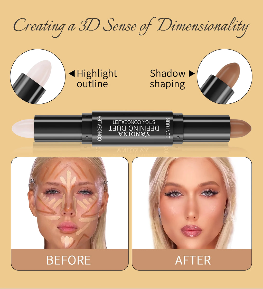 Tidesmit Contour Stick Duo double-ended highlight and shadow cream waterproof full coverage face makeup texture view