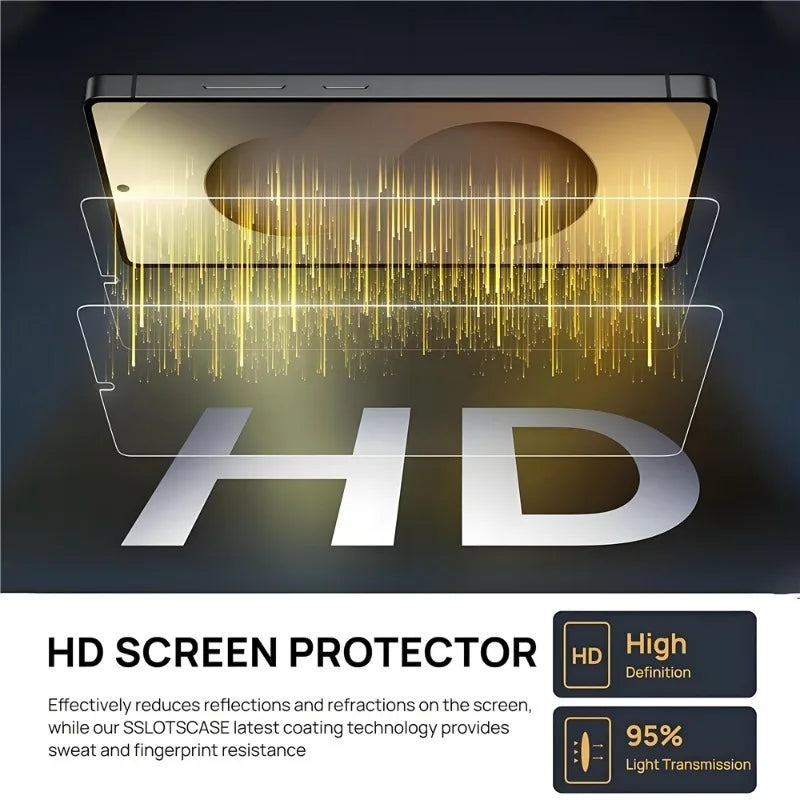 2Pcs Fingerprint Unlock HD Screen Protectors for S25 S24 Ultra S23 Plus S22 S21 S25 Edge High Definition Clear Full Cover Glass AE Tidesmit