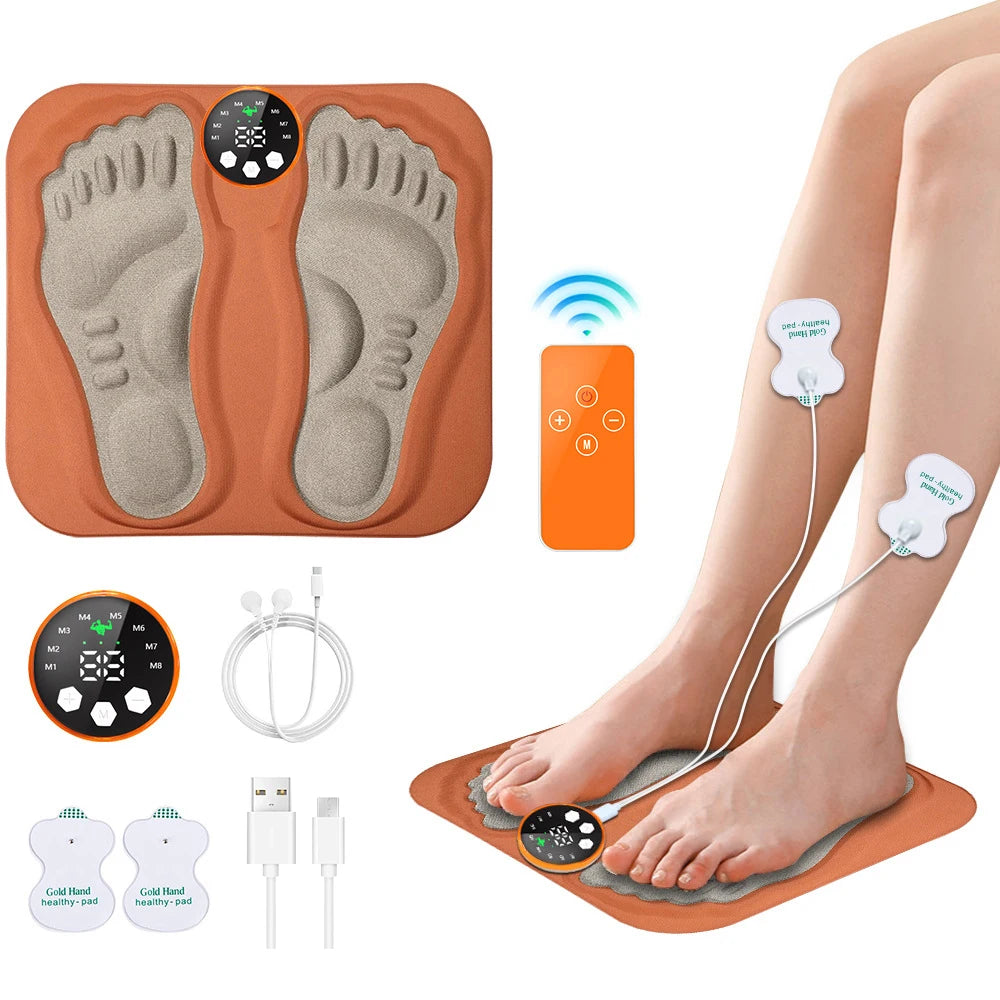 Foldable Electric Foot Massager Mat - 8 Mode Muscle Stimulator Relaxation Treatment Tidesmit