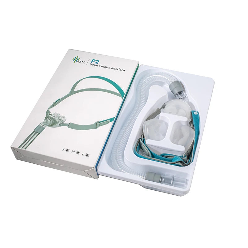 BMC Nasal Pillows Mask PM2 Soft Silicone CPAP Accessories Front Hose Full Size Kit Nose Pads 22mm Tub Diameter