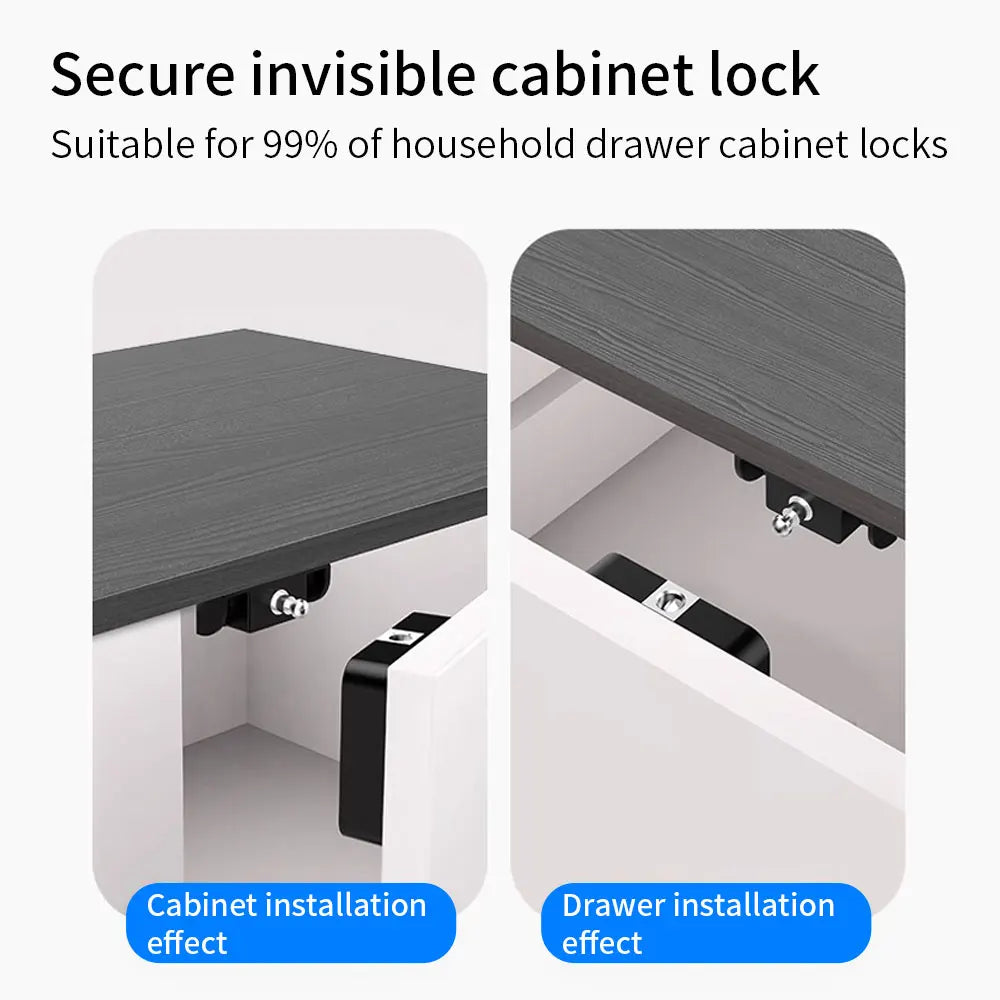 Support Tuya App Bluetooth Cabinet Drawer Invisible Electronic Lock 13.56M RF Card Smart Drawer Lock Keyless