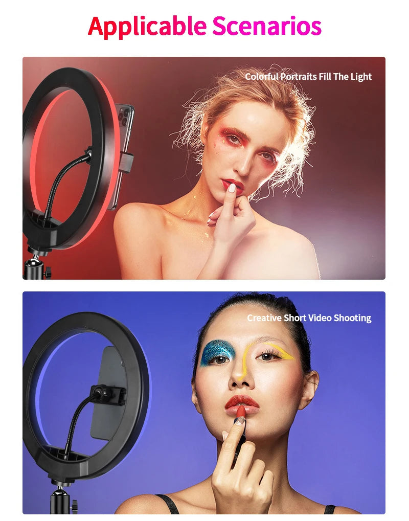 10-Inch LED Ring Light with Phone Clip for Professional Video Streaming Tidesmit