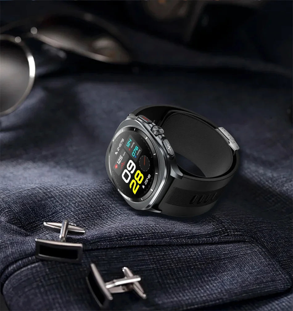 HY Digital Airbag Smartwatch for Huawei, Air Pump True Accurately Blood Pressure Watches Uric Acid Blood Lipids Health Watch Men