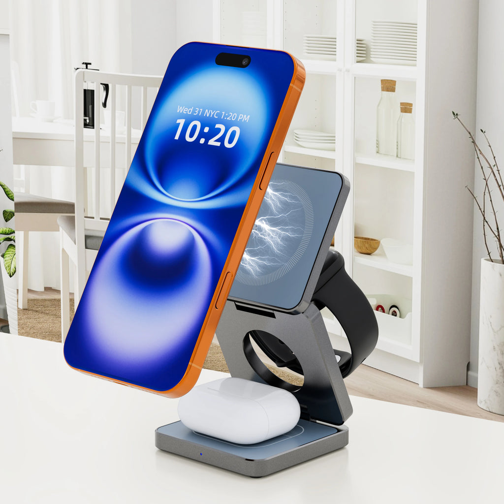 3-in-1 Magnetic Wireless Charger: 25W Qi2 Certified Foldable Stand Tidesmit