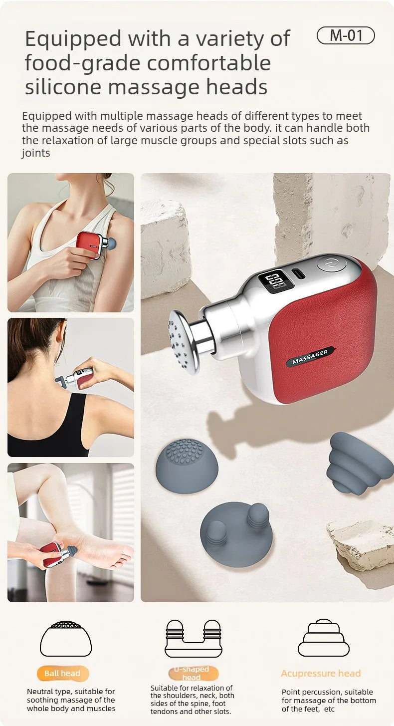 Mini Deep Tissue Massage Gun - Portable Wellness Therapy Device Relaxation Treatment Tidesmit