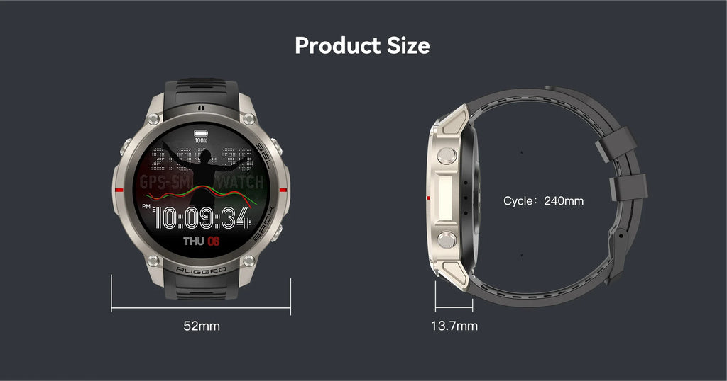 2026 New Outdoor GPS Smart Watch Map Compass Navigation 5ATM Waterproof Bluetooth Call 100+Sport Mode Men AMOLED HD Smart Watch