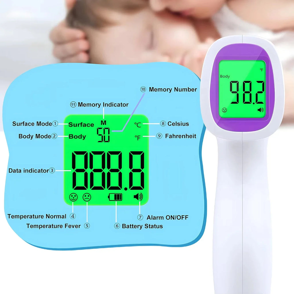 New LED Wrist Blood Pressure Monitor English Voice Broadcast Sphygmomanometer Tonometer BP Monitor Forehead Digital Thermometer