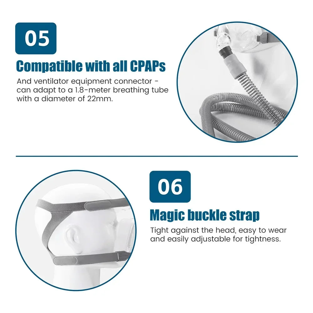 CPAP Nasal Face Mask for Auto CPAP BPAP Anti Snoring Sleep Prevent Apnea machine Sleep Nasal Full Face Mask Anti Snoring