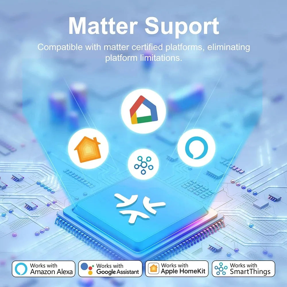 Matter WiFi Smart Socket EU16A Mini Smart Plug Adapter APP Control Works with HomeKit Alexa Google