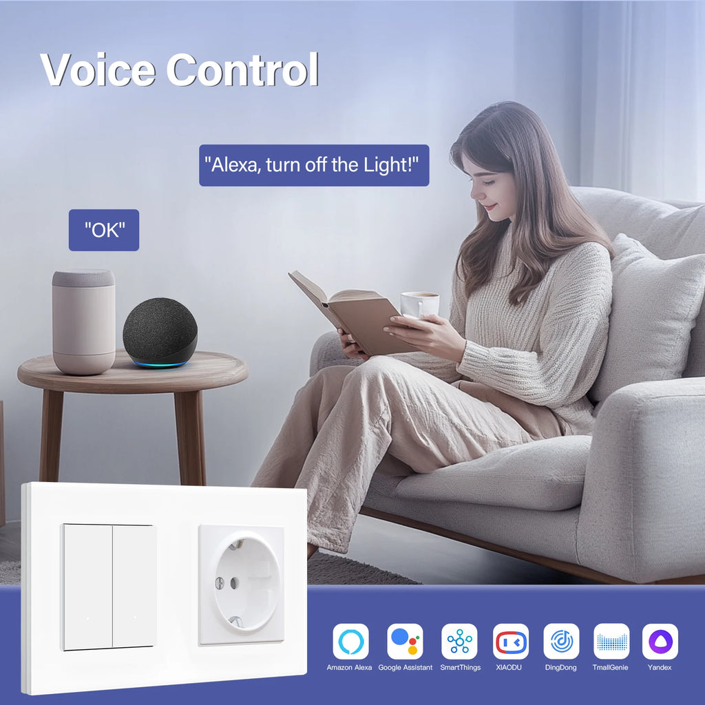 Zigbee Smart Light Switch Glass Panel - App-Controlled Automation Tidesmit