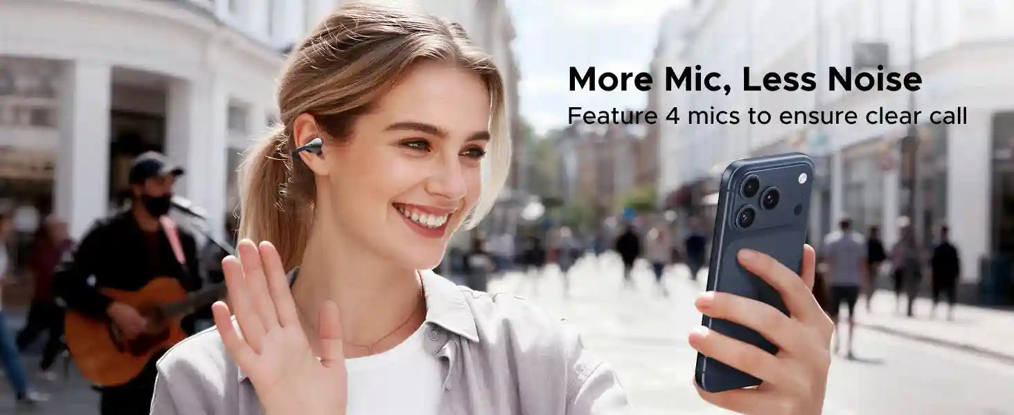 Wireless Headphones with 30H Playtime and 4 Mic Hands-Free Calls Tidesmit