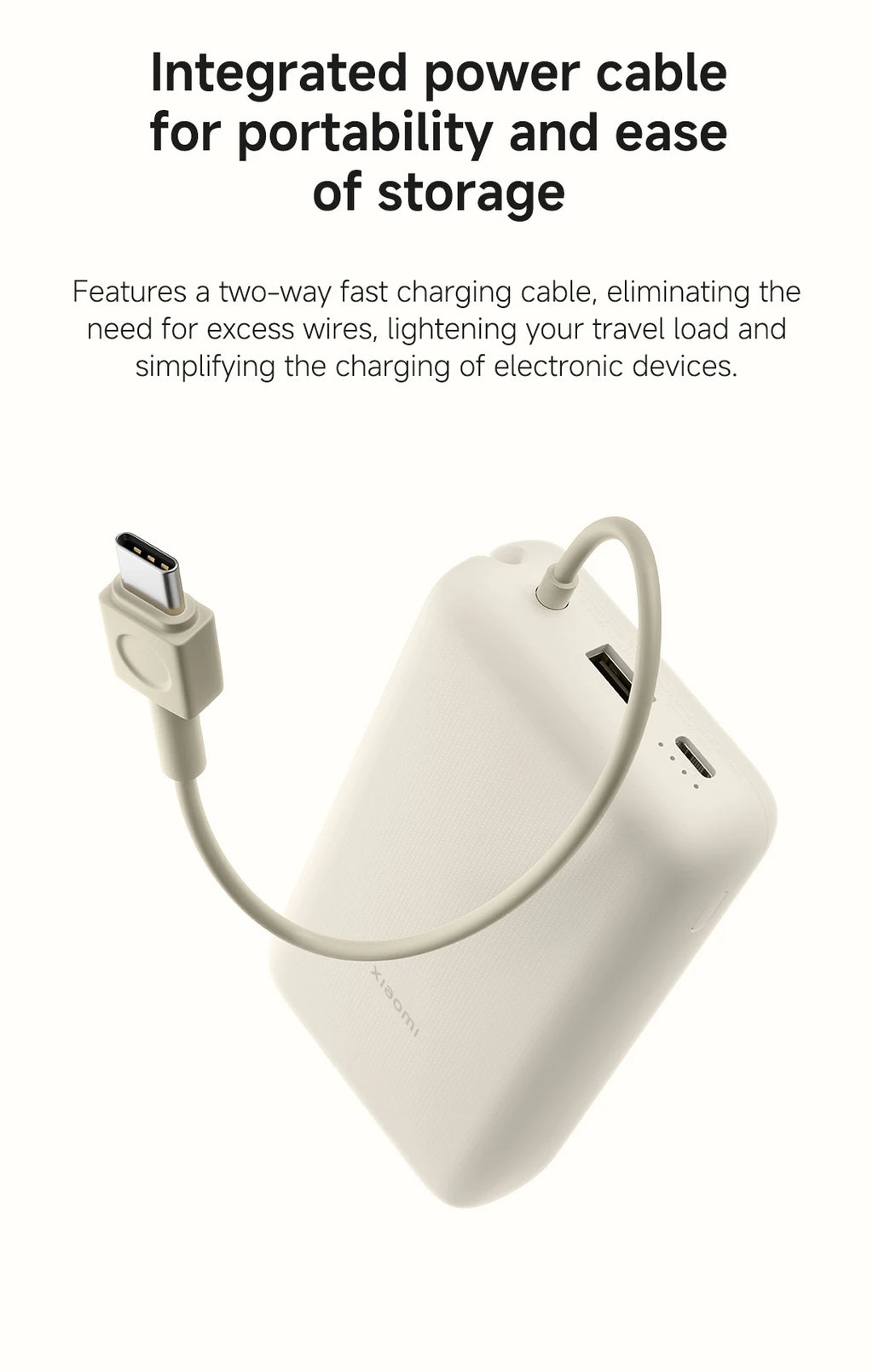 20000mAh Fast Charging Power Bank with Built-in Cable - Blue Tidesmit