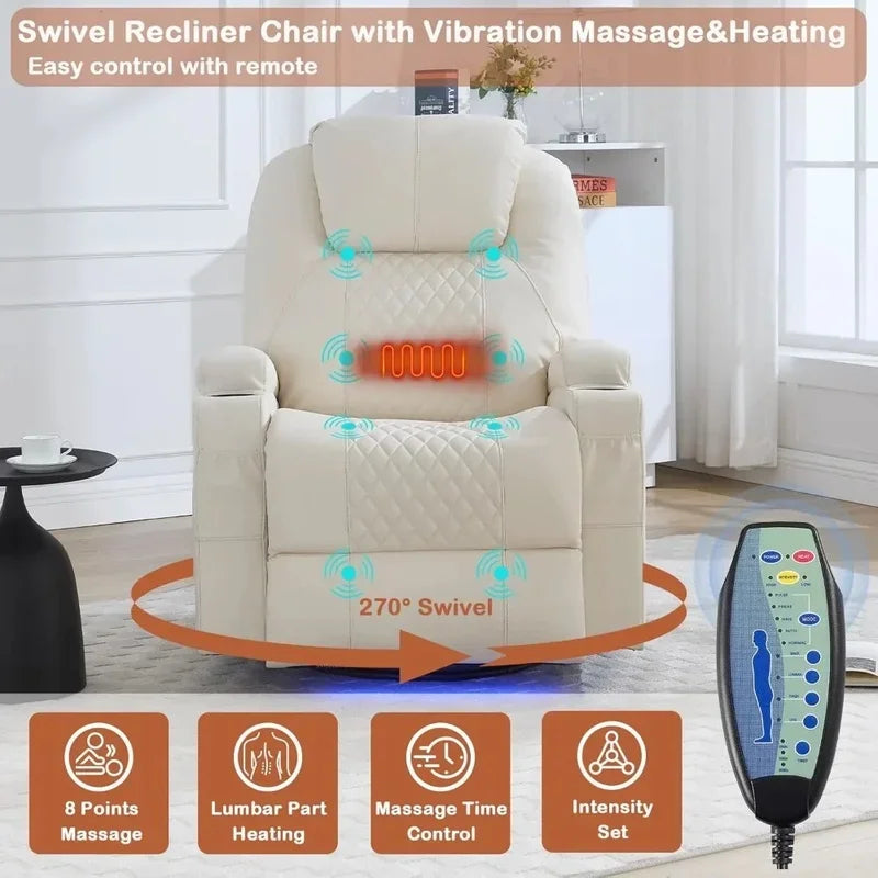 Massage Recliner Chair with Heat Therapy and USB - Tidesmit Massage Chairs Tidesmit