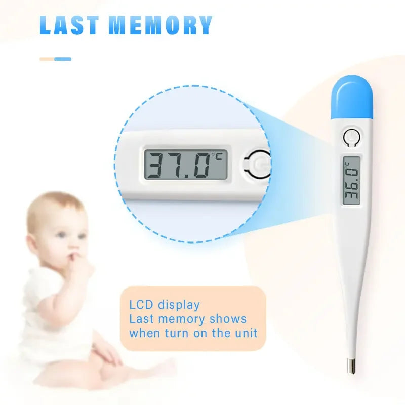 1/2/5pcs Thermometer Fever Digital Basal Body Oral Armpit Rectal Electronic LCD Display High-Precision Measurement Smart Heat