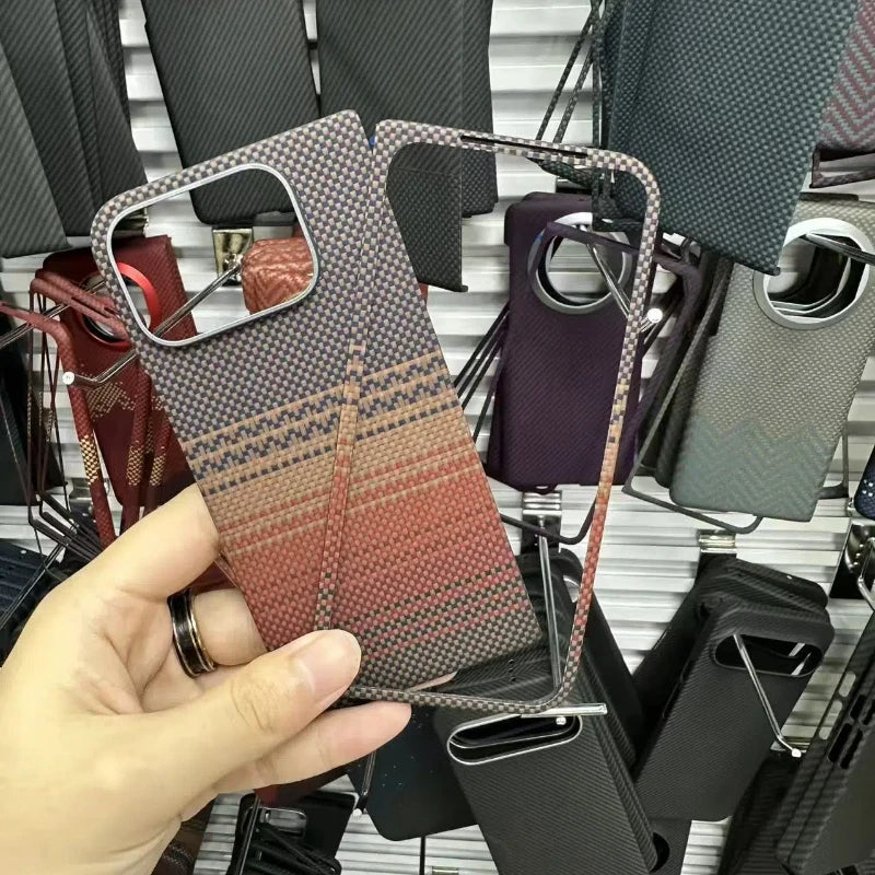 Google Pixel 10 Pro Fold Carbon Fiber Case | Slim Shock-Absorbing Cover Sunset yellow Google Pixel 10 Pro Fold Tidesmit