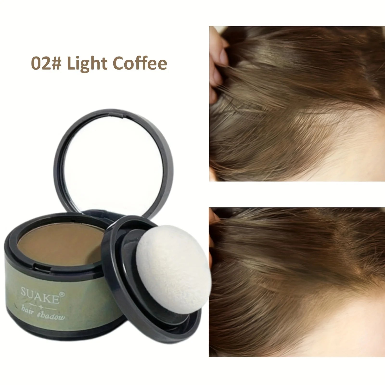 Tidesmit Instant Hairline Enhancer Powder texture close-up for natural root touch-up and face makeup concealing