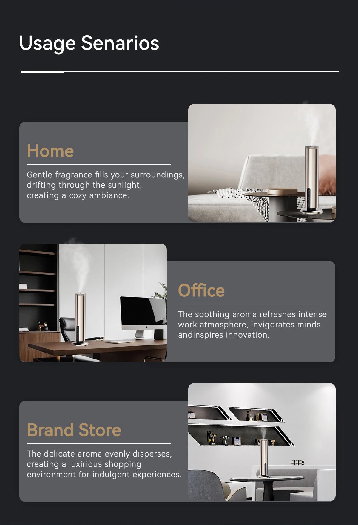 Essential Oil Diffuser Bluetooth Smart Waterless Aroma Diffuser Coverage 300m³ Electric Smell for Home Scent Machine Hotel