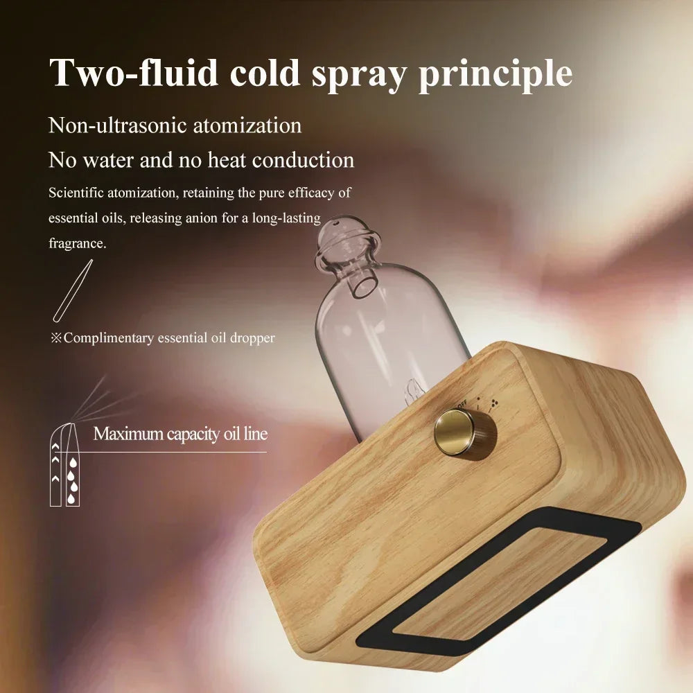 Wood Grain Aroma Diffuser Air Freshener Waterless Essential Oil Diffusers Mini Usb Nebulizer Diffuser  for Home Office Room