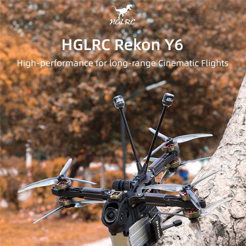 HGLRC Rekon Y6 5 Inch Long Range FPV Drone Bundle 6S High Performance Tidesmit