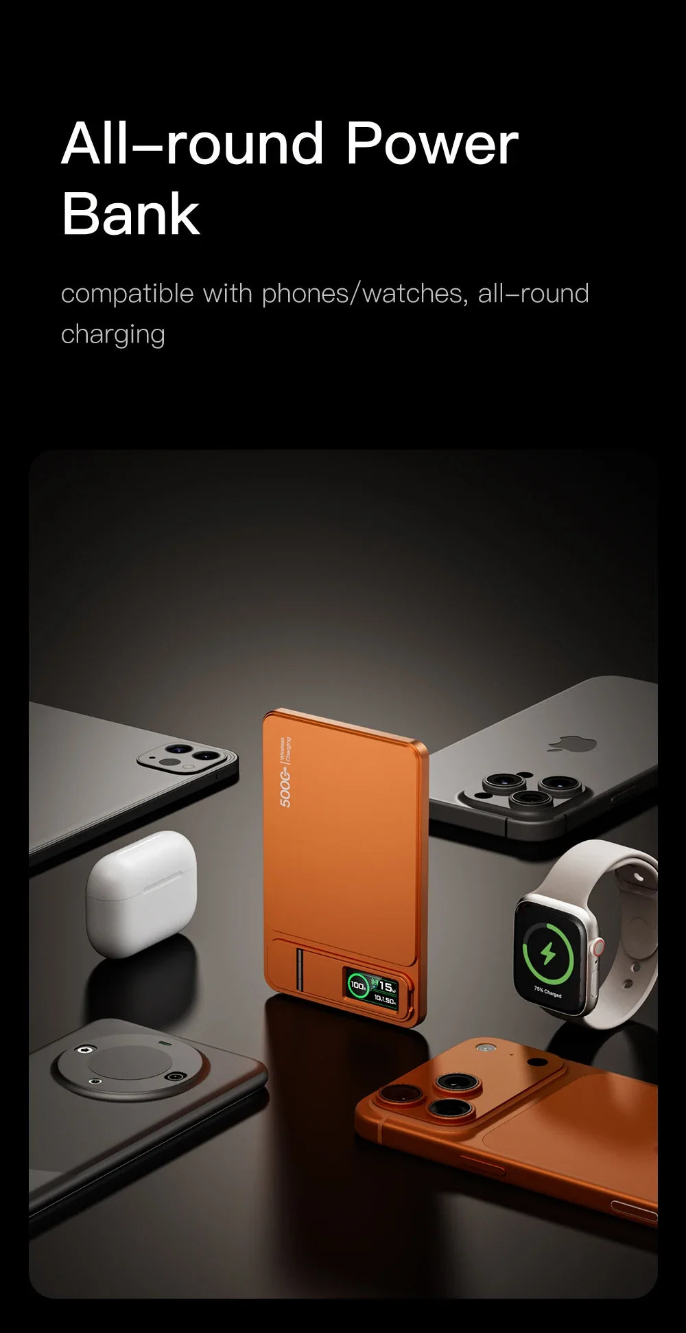 Tidesmit Magnetic Wireless Power Bank 10000mAh PD Fast Charging Tidesmit